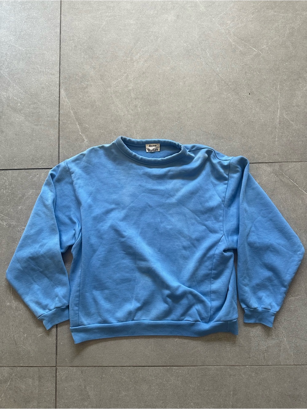 Acne Studios Blue Cotton Fint Bear Sweatshirt